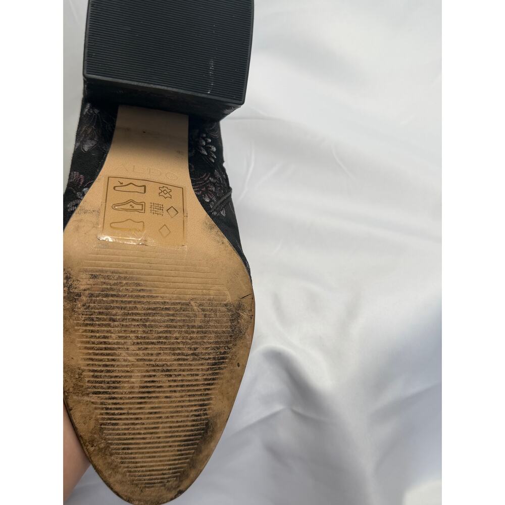 ALDO Metallic Brocade Chunky Ankle Booties Unique Paisley Purple 60s size 7 - Picture 8 of 10